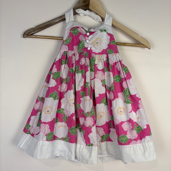 Janie and Jack Pink Floral Halter Dress - Picture 1 of 3